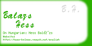 balazs hess business card